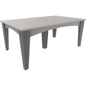 imageLuxCraft Poly Island Dining Table 44 x 72 Rectangular Outdoor Patio Table Made with Recycled Plastics Made in USA Cedar amp BlackDove Gray  Slate