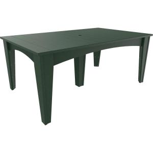 imageLuxCraft Poly Island Dining Table 44 x 72 Rectangular Outdoor Patio Table Made with Recycled Plastics Made in USA Cedar amp BlackGreen