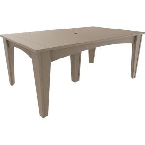 imageLuxCraft Poly Island Dining Table 44 x 72 Rectangular Outdoor Patio Table Made with Recycled Plastics Made in USA Cedar amp BlackWeatherwood