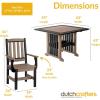imageDutchCrafters 5Piece Outdoor Patio Poly Dining Set 43 Square Dining Table with 4 Dining Height Chairs for Outside Eating Gathering Entertaining  Amish Made in USA Weatherwood on BlackWeatherwood on Black