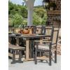 imageDutchCrafters 7Piece Outdoor Patio Poly Dining Set 72 Rectangle Table with 6 Dining Height Chairs for Outside Eating Gathering Entertaining  Amish Made in USA Weatherwood on BrownWeatherwood on Black