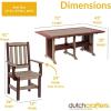imageDutchCrafters 7Piece Outdoor Patio Poly Dining Set 72 Rectangle Table with 6 Dining Height Chairs for Outside Eating Gathering Entertaining  Amish Made in USA Weatherwood on BrownWeatherwood on Brown
