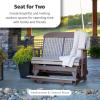 imageLuxCraft 4 Classic Poly Slat Back Balcony Glider with Builtin Footrest Seats Up to 2 Loveseat for Two  Amish Made in USA WeatherwoodDove Gray  Slate