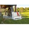 imageLuxCraft Adirondack Balcony Glider  5 with Drop Down Console Cedar on BlackAruba on White
