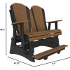 imageLuxCraft Adirondack Balcony Glider  5 with Drop Down Console Cedar on BlackPremium  Antique Mahogany on Black
