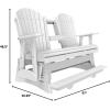imageLuxCraft Adirondack Balcony Glider  5 with Drop Down Console Cedar on BlackWhite