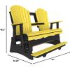 imageLuxCraft Adirondack Balcony Glider  5 with Drop Down Console Cedar on BlackYellow on Black