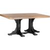 imageLuxCraft Poly 4 x 6 Rectangular Dining Table 3625 Height Outdoor Patio Table Made with Recycled Plastics Made in USA WeatherwoodCedar  Black