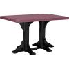 imageLuxCraft Poly 4 x 6 Rectangular Dining Table 3625 Height Outdoor Patio Table Made with Recycled Plastics Made in USA WeatherwoodCherrywood  Black