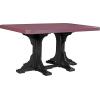 imageLuxCraft Poly 4 x 6 Rectangular Dining Table 3625 Height Outdoor Patio Table Made with Recycled Plastics Made in USA WeatherwoodCherrywood  Black