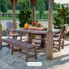 imageLuxCraft Poly 4 x 6 Rectangular Dining Table 3625 Height Outdoor Patio Table Made with Recycled Plastics Made in USA WeatherwoodChestnut Brown