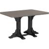 imageLuxCraft Poly 4 x 6 Rectangular Dining Table 3625 Height Outdoor Patio Table Made with Recycled Plastics Made in USA WeatherwoodCoastal Gray  Black