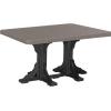 imageLuxCraft Poly 4 x 6 Rectangular Dining Table 3625 Height Outdoor Patio Table Made with Recycled Plastics Made in USA WeatherwoodCoastal Gray  Black