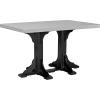 imageLuxCraft Poly 4 x 6 Rectangular Dining Table 3625 Height Outdoor Patio Table Made with Recycled Plastics Made in USA WeatherwoodDove Gray  Black