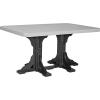 imageLuxCraft Poly 4 x 6 Rectangular Dining Table 3625 Height Outdoor Patio Table Made with Recycled Plastics Made in USA WeatherwoodDove Gray  Black