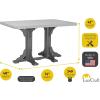imageLuxCraft Poly 4 x 6 Rectangular Dining Table 3625 Height Outdoor Patio Table Made with Recycled Plastics Made in USA WeatherwoodDove Gray  Slate