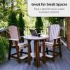 imageLuxCraft Poly Adirondack Balcony Table and 2 Chairs Outdoor Patio 3Piece Dining Set for 2 Dove Gray amp SlateDove Gray  Slate