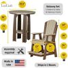 imageLuxCraft Poly Adirondack Balcony Table and 2 Chairs Outdoor Patio 3Piece Dining Set for 2 Dove Gray amp SlateWeatherwood  Chestnut Brown