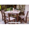 imageLuxCraft Poly Island Dining Table 44 Square Outdoor Patio Table Made with Recycled Plastics Made in USA Weatherwood amp Chestnut BrownWhite