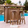 imageLuxCraft Poly Outdoor Serving Bar Table Made with Recycled Plastics  Made in USA Chestnut BrownDove Gray  Slate