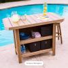 imageLuxCraft Poly Outdoor Serving Bar Table Made with Recycled Plastics  Made in USA Chestnut BrownWeatherwood