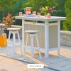imageLuxCraft Poly Outdoor Serving Bar Table Made with Recycled Plastics  Made in USA Chestnut BrownWeatherwood