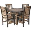 imageDutchCrafters 5Piece Outdoor Patio Poly Dining Set 43 Square Dining Table with 4 Dining Height Chairs for Outside Eating Gathering Entertaining  Amish Made in USA Weatherwood on BlackWeatherwood on Brown