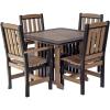 imageDutchCrafters 5Piece Outdoor Patio Poly Dining Set 43 Square Dining Table with 4 Dining Height Chairs for Outside Eating Gathering Entertaining  Amish Made in USA Weatherwood on BlackWeatherwood on Black