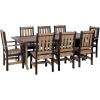 imageDutchCrafters 9Piece Outdoor Patio Poly Dining Set 96 Rectangle Table with 8 Dining Height Chairs for Outside Eating Gathering Entertaining  Amish Made in USA Weatherwood on BrownWeatherwood on Black