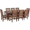 imageDutchCrafters 9Piece Outdoor Patio Poly Dining Set 96 Rectangle Table with 8 Dining Height Chairs for Outside Eating Gathering Entertaining  Amish Made in USA Weatherwood on BrownWeatherwood on Brown