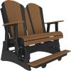 imageLuxCraft Adirondack Balcony Glider  5 with Drop Down Console Cedar on BlackPremium  Antique Mahogany on Black