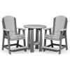 imageLuxCraft Poly Adirondack Balcony Table and 2 Chairs Outdoor Patio 3Piece Dining Set for 2 Dove Gray amp SlateDove Gray  Slate