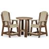 imageLuxCraft Poly Adirondack Balcony Table and 2 Chairs Outdoor Patio 3Piece Dining Set for 2 Dove Gray amp SlateWeatherwood  Chestnut Brown