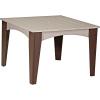 imageLuxCraft Poly Island Dining Table 44 Square Outdoor Patio Table Made with Recycled Plastics Made in USA Weatherwood amp Chestnut BrownWeatherwood  Chestnut Brown