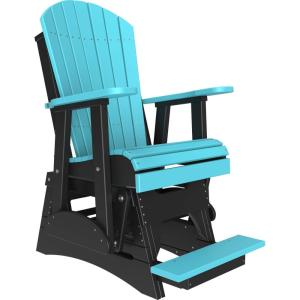 imageLuxCraft Adirondack Balcony Glider  2  Available in 20 Colors Blue on BlackAruba on Black