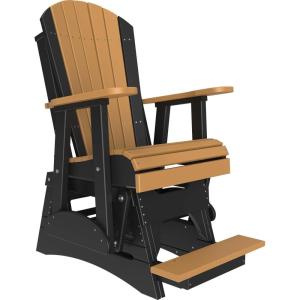 imageLuxCraft Adirondack Balcony Glider  2  Available in 20 Colors Blue on BlackCedar on Black