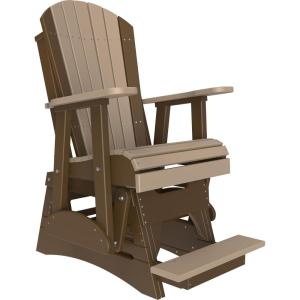 imageLuxCraft Adirondack Balcony Glider  2  Available in 20 Colors Blue on BlackWeatherwood on Chestnut Brown