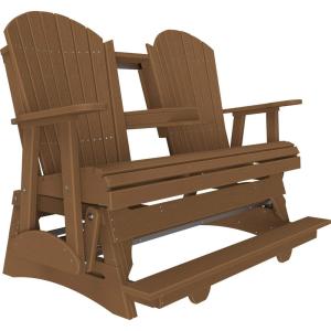 imageLuxCraft Adirondack Balcony Glider  5 with Drop Down Console Cedar on BlackAntique Mahogano