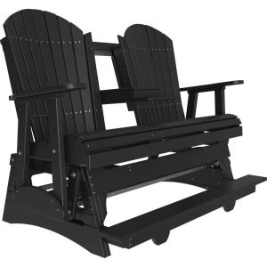 imageLuxCraft Adirondack Balcony Glider  5 with Drop Down Console Cedar on BlackBlack