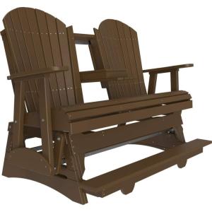 imageLuxCraft Adirondack Balcony Glider  5 with Drop Down Console Cedar on BlackChestnut Brown