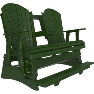 imageLuxCraft Adirondack Balcony Glider  5 with Drop Down Console Cedar on BlackGreen