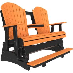 imageLuxCraft Adirondack Balcony Glider  5 with Drop Down Console Cedar on BlackTangerine on Black