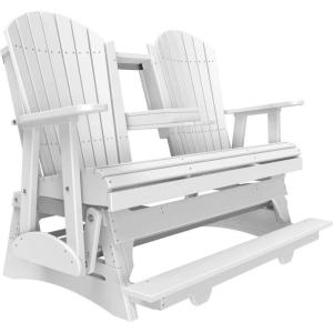imageLuxCraft Adirondack Balcony Glider  5 with Drop Down Console Cedar on BlackWhite