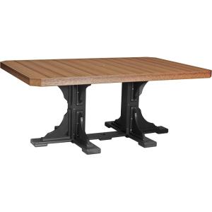 imageLuxCraft Poly 4 x 6 Rectangular Dining Table 3625 Height Outdoor Patio Table Made with Recycled Plastics Made in USA WeatherwoodAntique Mahogany  Black