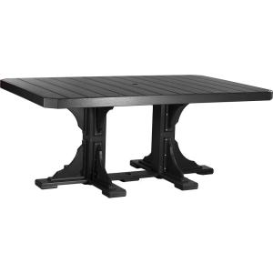 imageLuxCraft Poly 4 x 6 Rectangular Dining Table 3625 Height Outdoor Patio Table Made with Recycled Plastics Made in USA WeatherwoodBlack