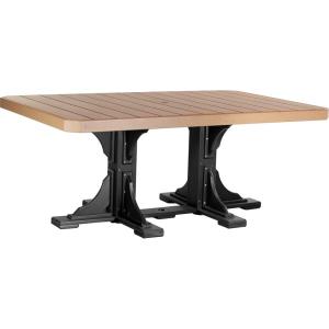 imageLuxCraft Poly 4 x 6 Rectangular Dining Table 3625 Height Outdoor Patio Table Made with Recycled Plastics Made in USA WeatherwoodCedar  Black