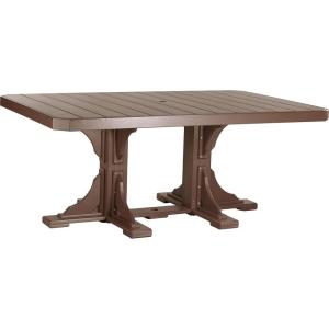 imageLuxCraft Poly 4 x 6 Rectangular Dining Table 3625 Height Outdoor Patio Table Made with Recycled Plastics Made in USA WeatherwoodChestnut Brown