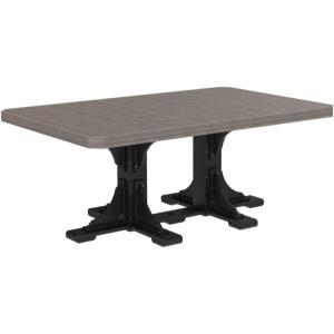 imageLuxCraft Poly 4 x 6 Rectangular Dining Table 3625 Height Outdoor Patio Table Made with Recycled Plastics Made in USA WeatherwoodCoastal Gray  Black