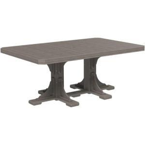 imageLuxCraft Poly 4 x 6 Rectangular Dining Table 3625 Height Outdoor Patio Table Made with Recycled Plastics Made in USA WeatherwoodCoastal Gray