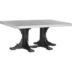 imageLuxCraft Poly 4 x 6 Rectangular Dining Table 3625 Height Outdoor Patio Table Made with Recycled Plastics Made in USA WeatherwoodDove Gray  Black